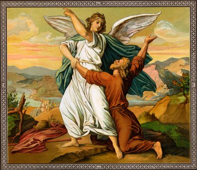 Jacob Wrestling with the Angel - Bible by Unknown